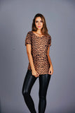 Short Sleeve Leopard Blouse